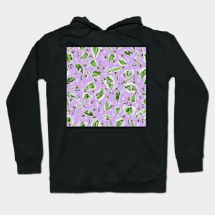 Bees and Hostas Tossed on Lilac 5748 Hoodie